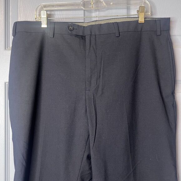 Michael Kors Navy Blue Flat Front Creased Straight Leg Dress Pant Trouser 40/26* - Picture 4 of 10